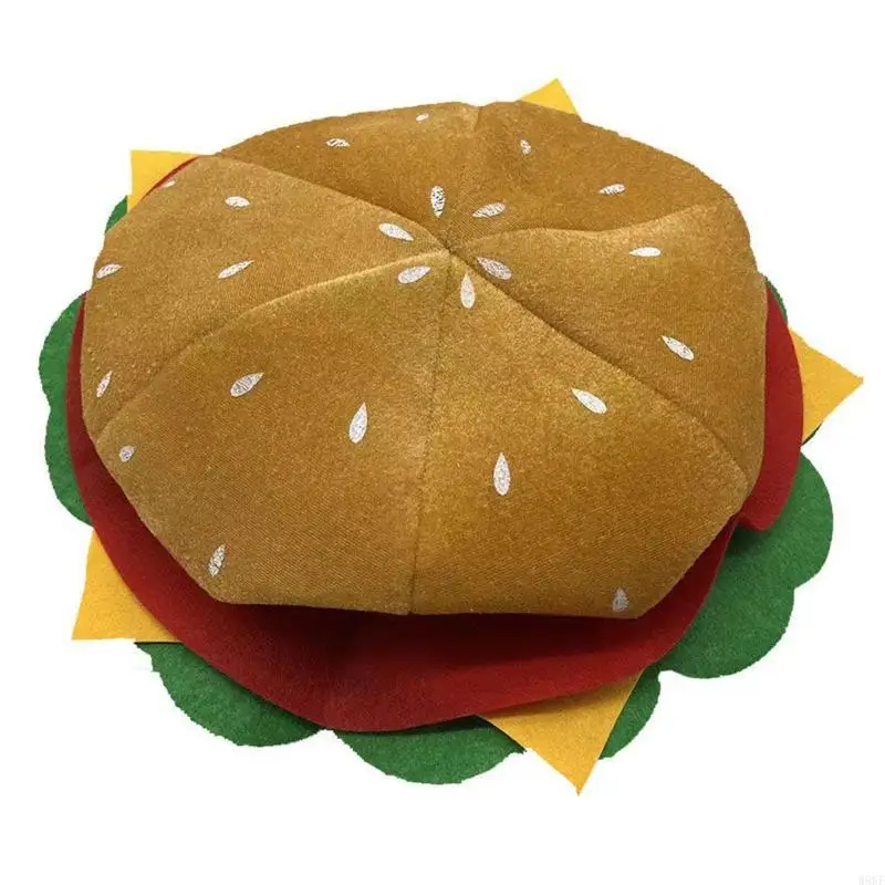 W8kf vtipný hamburger klobúk rýchly luxusný klobúk hamburger hlava pre karneval cosplay