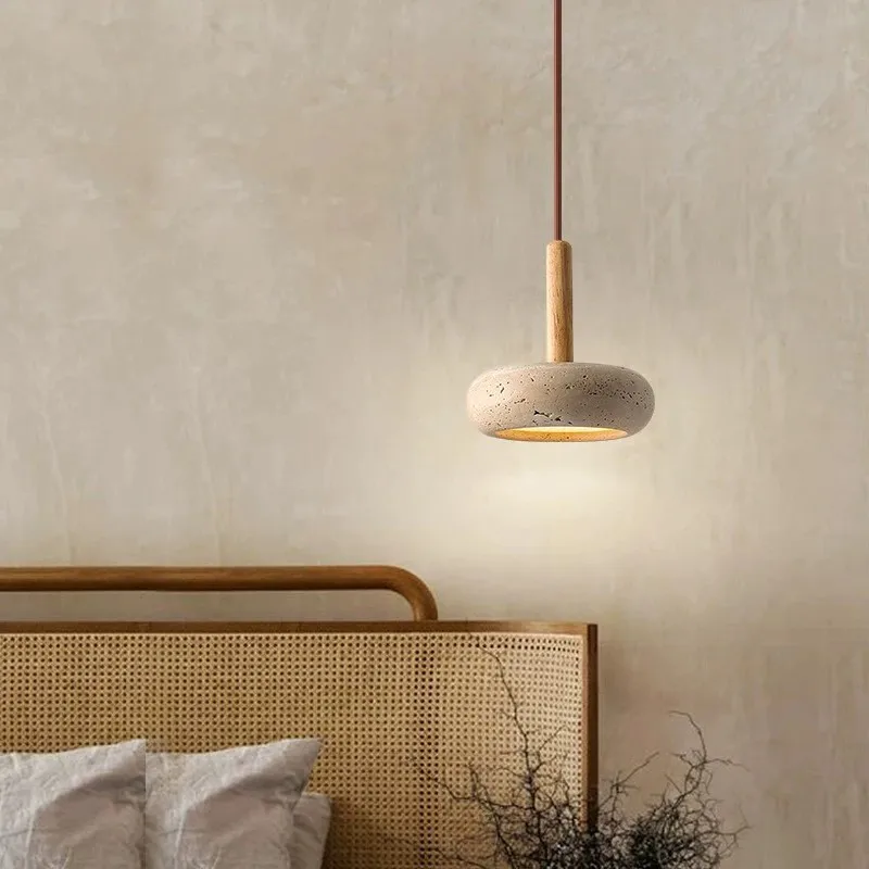 Wabi-sabi luster Nordic žltý travertine lôžko retro retro lietajúca tanier reštaurácia Bar Stone Led