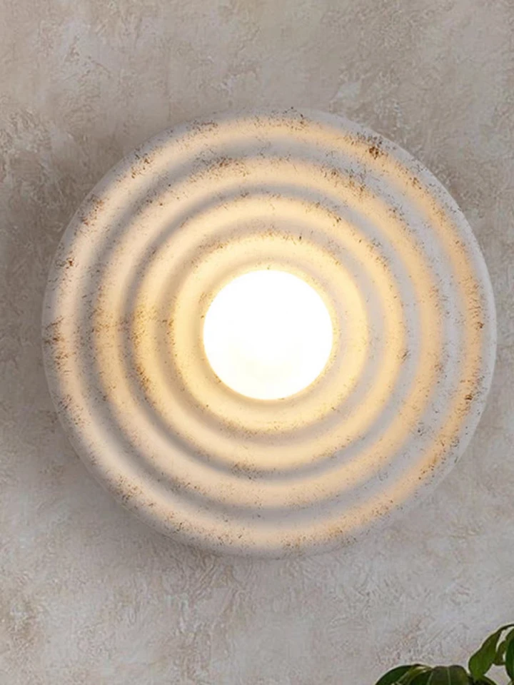 Wabi-sabi okrúhle kruhová nástenná lampa japonský štýl koridor ulička obývacia izba Homestay Svätý retro spálňu lôžko LED svetlo LED