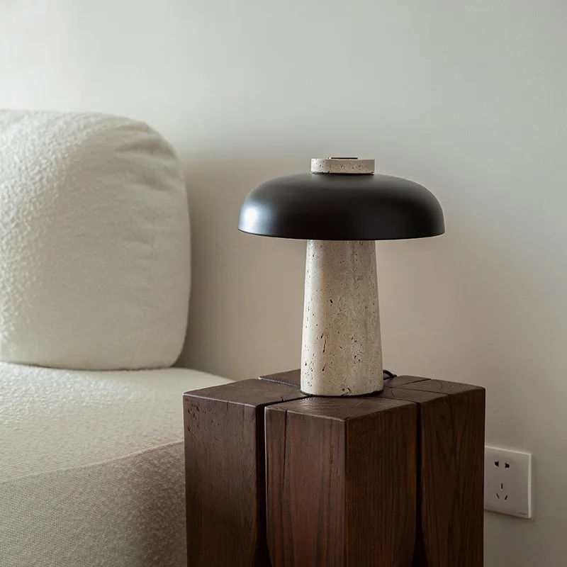 Wabi-sabi travertine zen japonská stolová lampa pre kuchyňu nočné umenie domáci spotrebič retro dizajn huba stolového osvetlenia svietidla