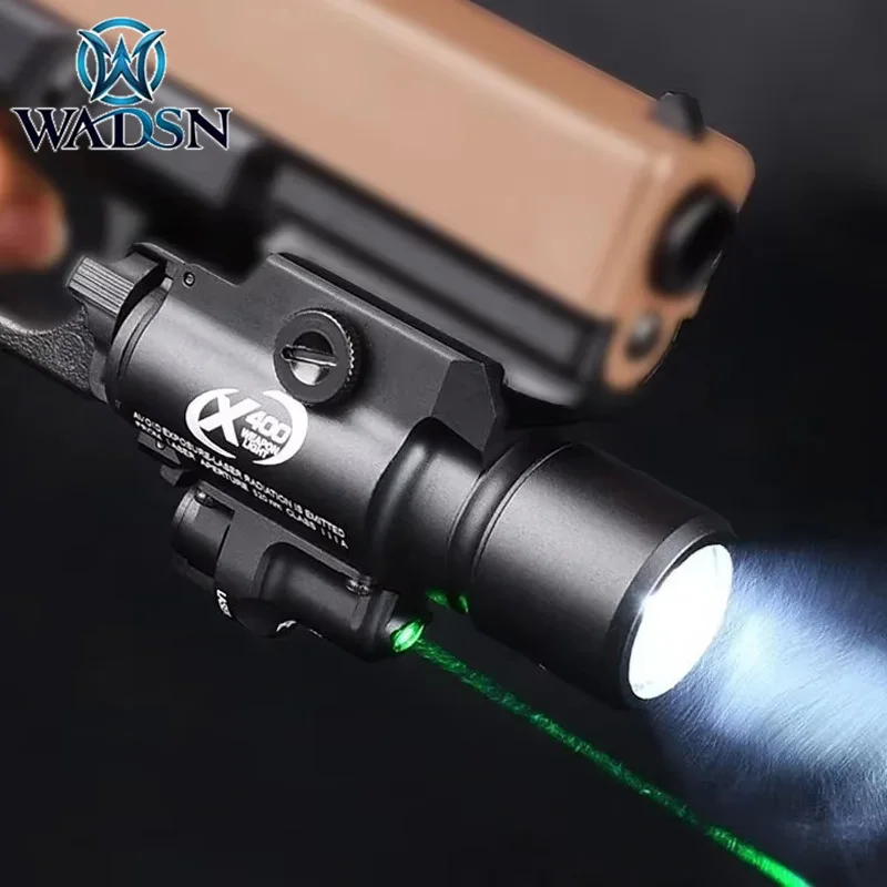 WADSN Tactical X400 X400U Ultra Red Green Scout LASER LED LED LED baterka RIFLE LASER LIGHT pre Picatinny Weaver Rails Mount Mount