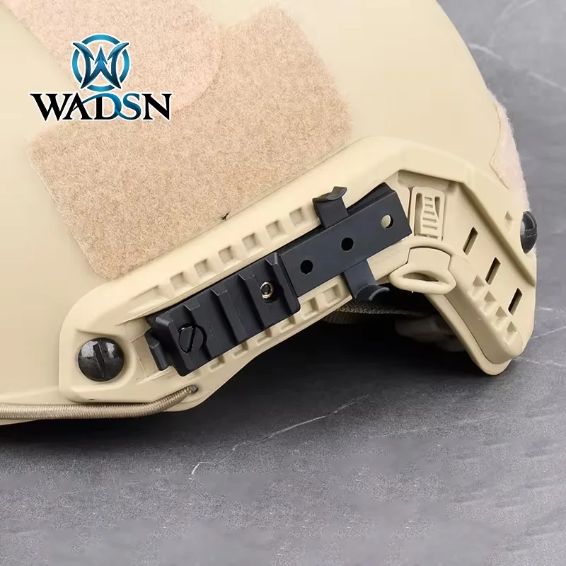 Wadsn taktika prilba bočného koľajnice pre 20 mm Picatinny Mount Base Fit Helma Bočná koľajnica Zbraň zbrane Scout Light Mount Accessories