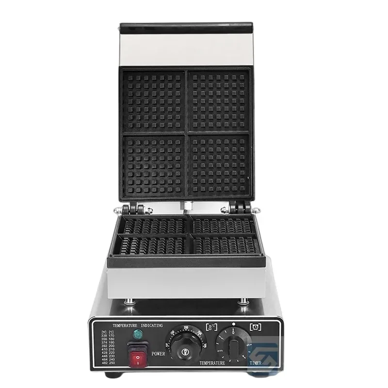 Waffle Maker Rotary Waffle Stovina mliečny čaj Muffin výrobca komerčný elektrický štvorcový kockovaný koláč