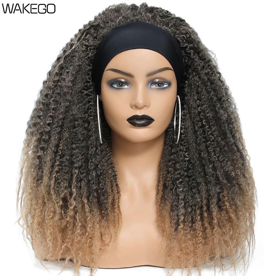 Wakego Marley Hair Headband Parochne Parochne prírodovedecké boho afro výstredné kučeravé parochne skáka