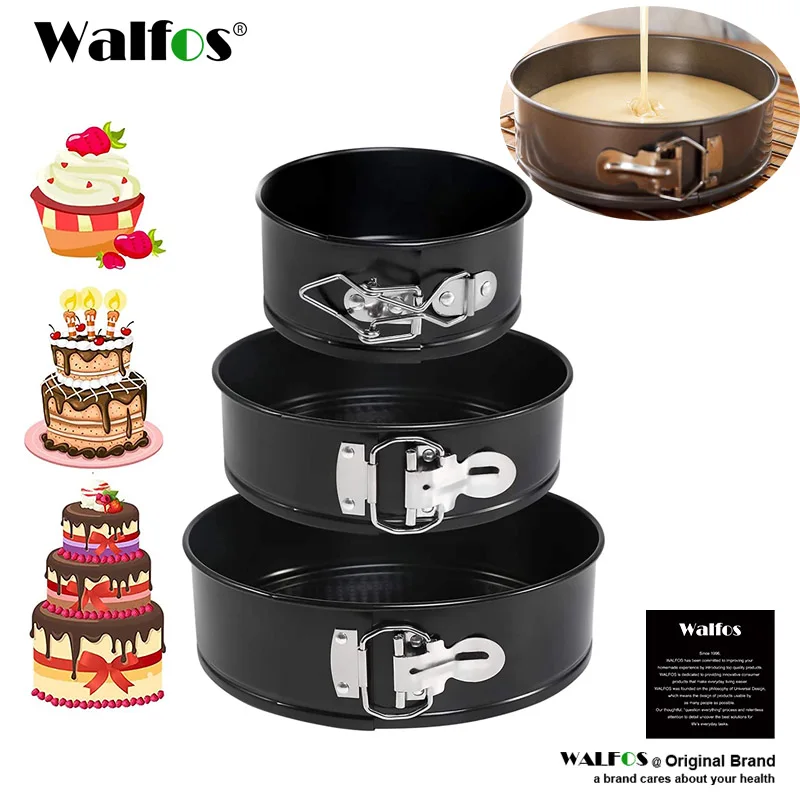 Walfos 18/22/24 cm odnímateľný spodný spodný nelepiaci kovový koláč na pečenie podnos na panvicu Bakeware Carbon Ocen Cake Folm Kuchynské doplnky