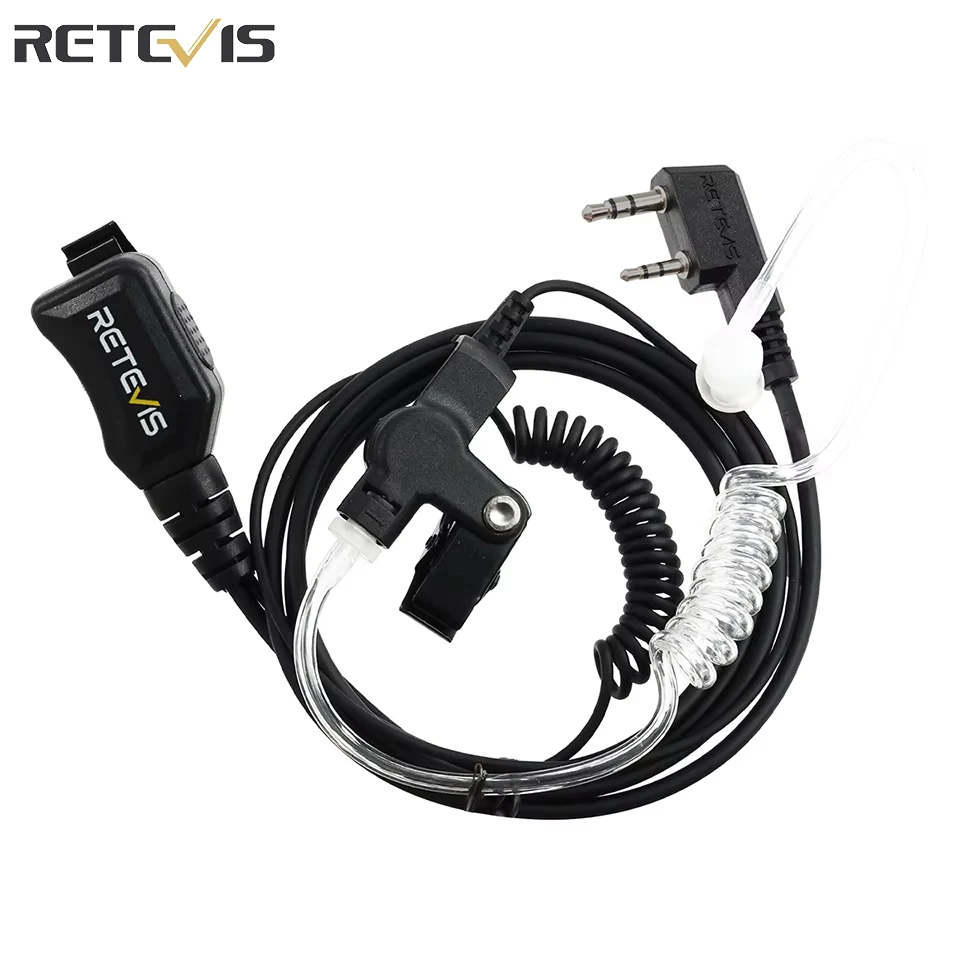 Walkie Talkie 2pin Uzalka Ptt Mic skrytá akustická trubica Hlavná 180 ° PU skúmavka pre Kenwood Baofeng UV 5R pre Quansheng UV K5 K6