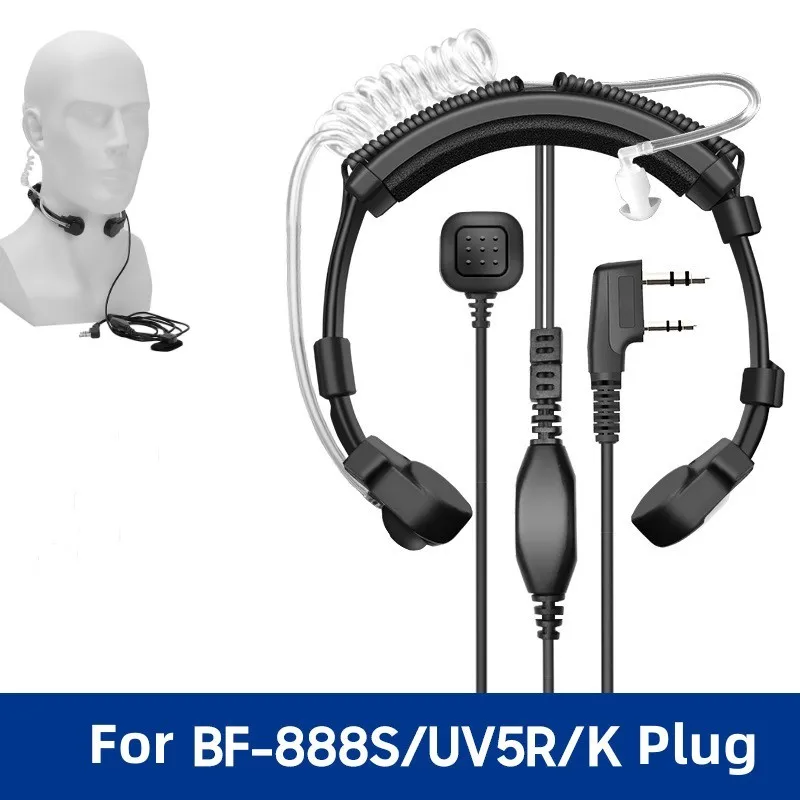 Walkie Talkie hrdlo mikrofón vysielač akustickú trubicu PTT pre baofeng UV5R 888S Kenwood 2-cestné rádiové príslušenstvo