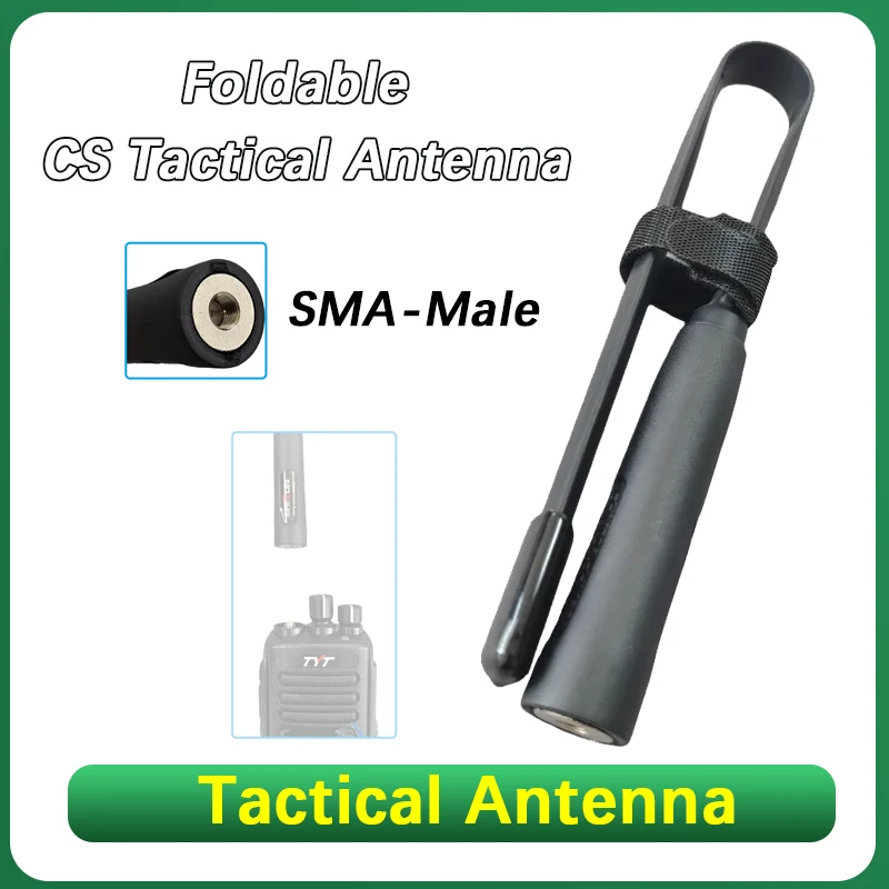 Walkie Talkie zložená CS taktická anténa SMA-MALE VHF UHF 144/430MHz 33 cm pre Tyt MD-390 Baofeng P15UV Yaesu VX-1R VX-2R
