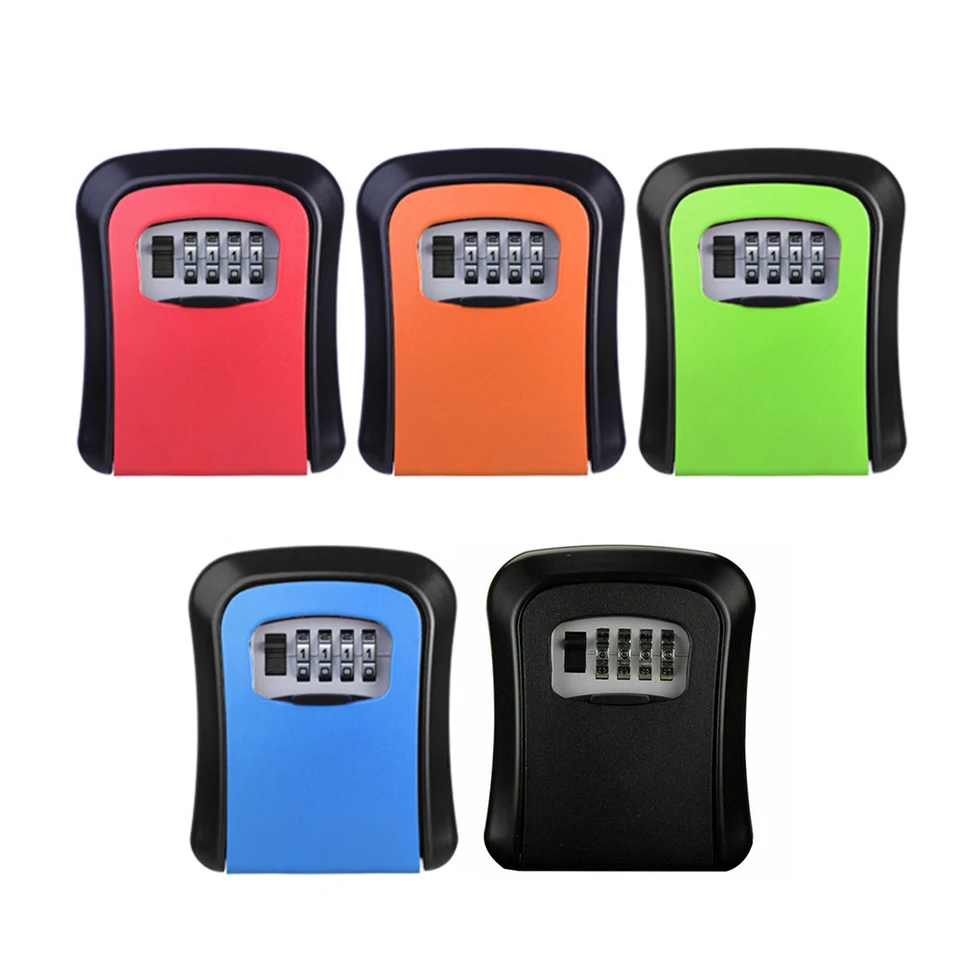 Wall Mount Key bezpečné organizátor Box 4 -Diciftové kombinované heslo Kľúč na krabicu Heslo Lock ABS Plastics pre bytové továrne Dodávky