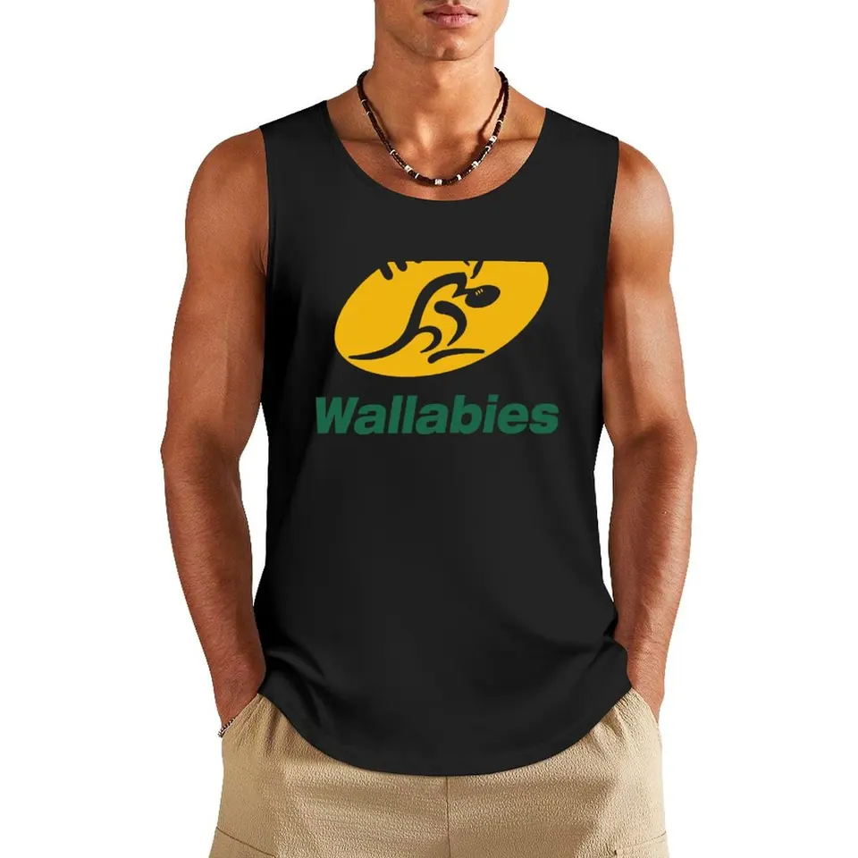 Wallabies ragby fanúšikovia tank Top Pánske tričká Pánske tričká Pánske tričká bez rukávov Japonské tričko Summer oblečenia Men 2024