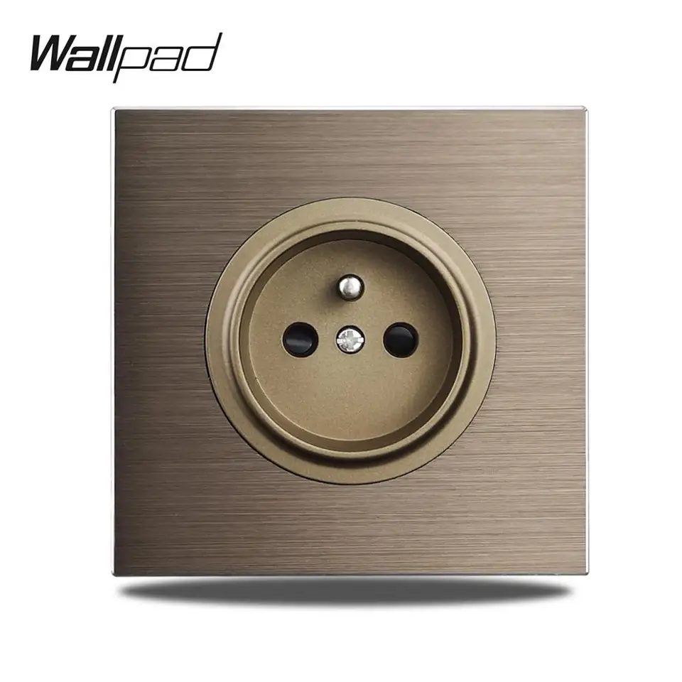 Wallpad 86*86 mm hnedý hliníkový kovový panel rám Eu francúzska stena elektrická energia