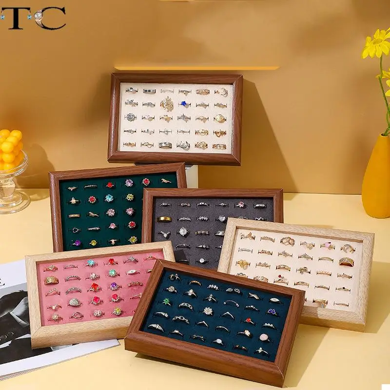 Walnut Color Tray Tray flanelette Tray Ring náušnice Stud Storage Display Display Display Display Display Ress