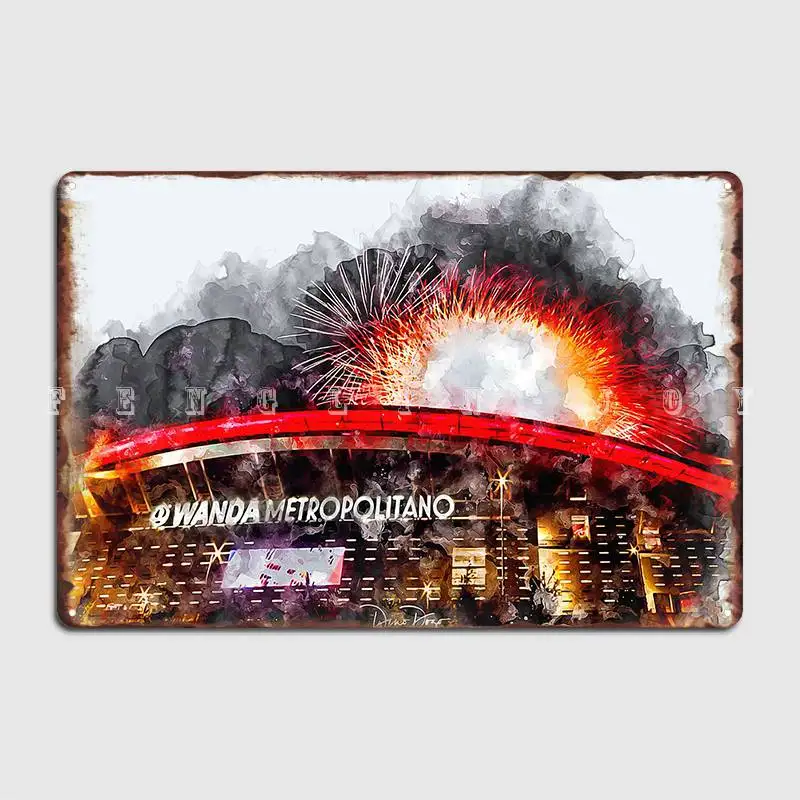 Wanda Metropolitano Metal Plaque Plaque Wall Wall nástenná maľba Pub Prispôsobiť nástenný maľba cínový znak plagát