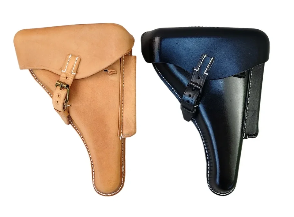 Wang1.Military WWII nemecký Luger P08 Hardshell Perster Original Leather 2Colors Dostupný dlhý vzor