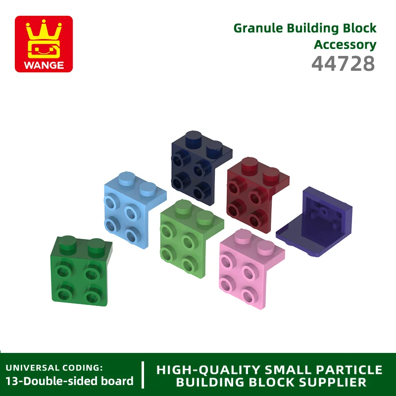 WANGE 128ks/šarža 44728 BACKET BLOCK MOC 2+4 pravý uhlový diel obojstranné kompatibilné s tehlami DIY DEY Hračky