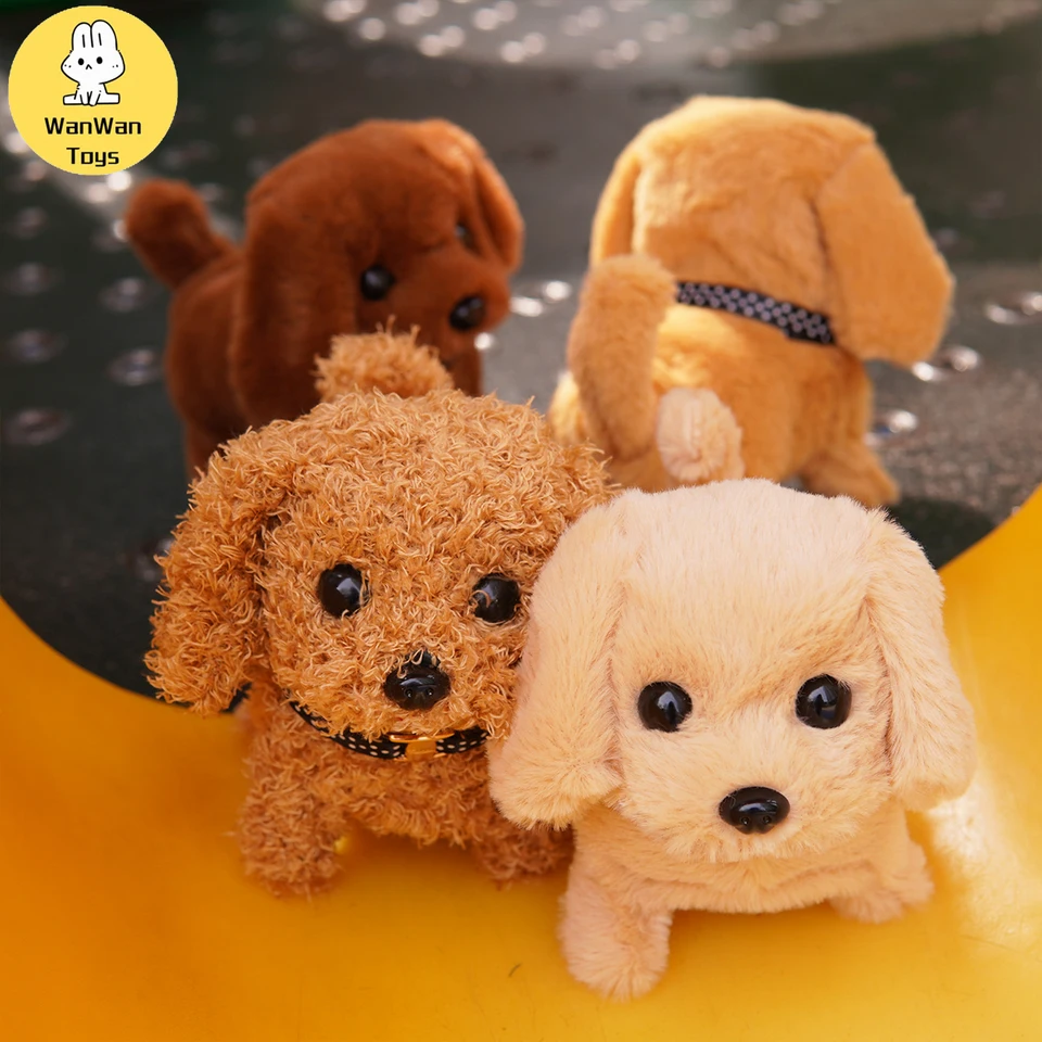 Wanwan Toys-Plush Electric Hray pre deti, šteniatko a králik, môže chodiť, skočiť a kôra, plyšové psy, rôzne šteniatka, darčeky k narodeninám