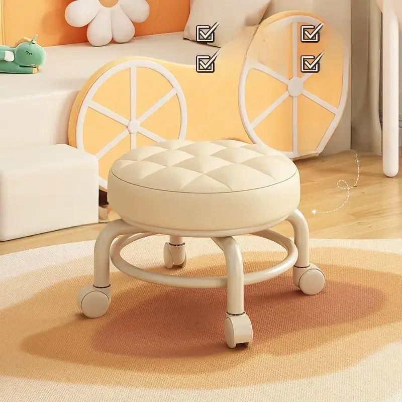 Wanxiang Wheel Small Stool Lazy Slide Stool Domáce stoličky Zmeniť topánky na dvere otočná stolička Denná pozemná kladka stoličky