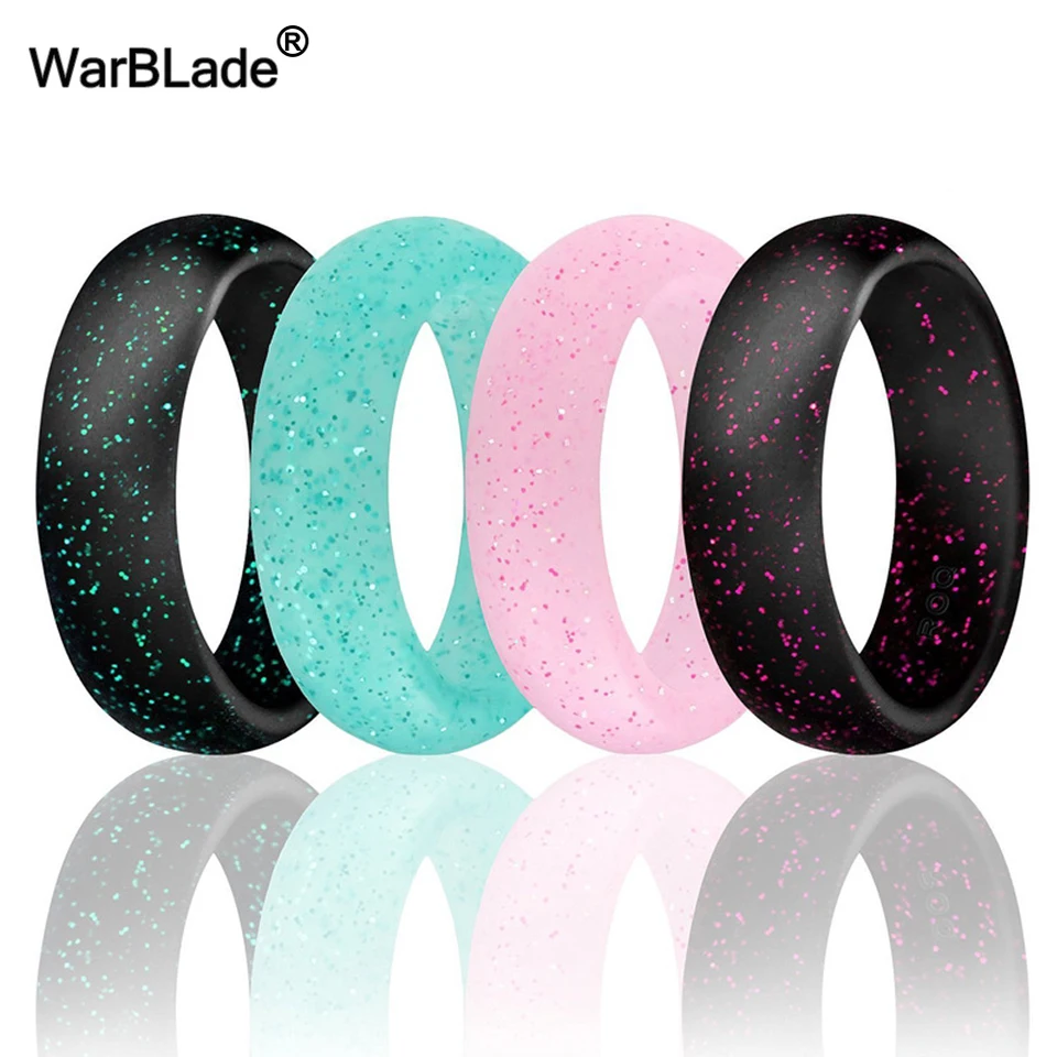Warblade 4ks/set 4-10 veľkosti potravinového stupňa FDA Silikónový prsteň prst 5,7 mm hypoalergénny krížový flexibilný gumový prstene pre ženy
