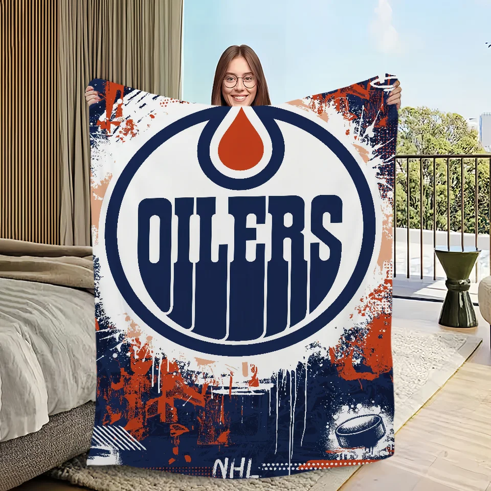 Warm Soft Plush Nap Blankets Sofa O-Oilers rug for Living Room Office E-EdmontonS Bedroom Home Travel Kid H-Hockey Gifts Flannel