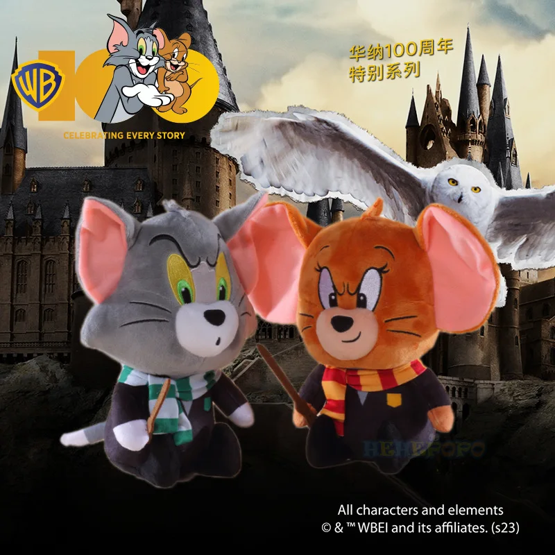 Warner 100. výročie Tom a Jerry Plush Toy Cosplay Harry Potter Tom oblečený menší dizajn plnené zvieracie bábiky