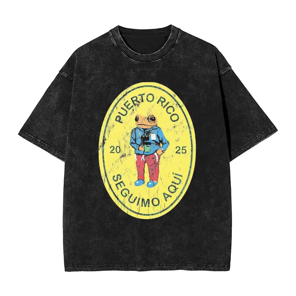 Washed T košele Portoriko dtmf debi tir mas fotos dtmf hip hop hopové tričko Harajuku bads Bunny bunny Streetwear Tops Tees Men ženy
