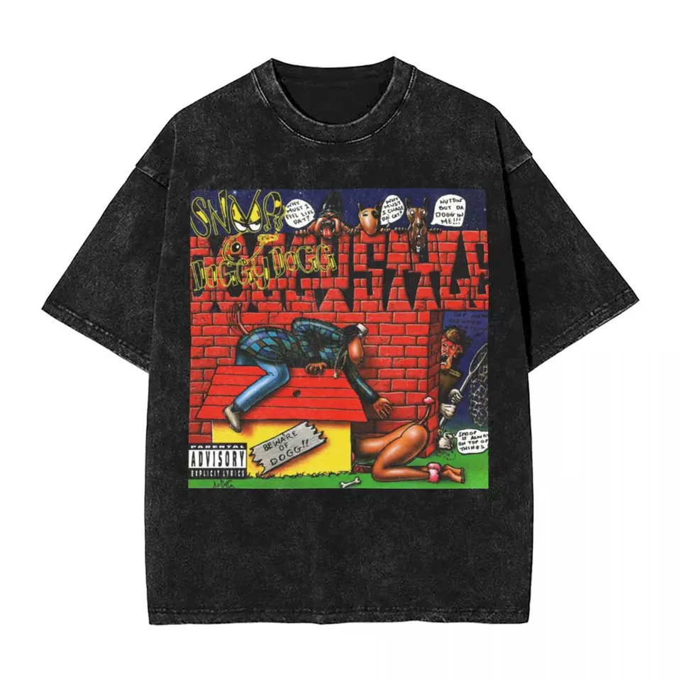Washed T tričko Snoop Doggy Dogg Dogggystyle Death Row Records retro tričko Street Streetwear Tops Tops Tees for Men ženy