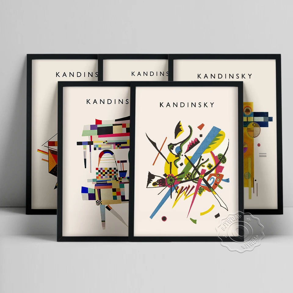Wassily Kandinsky Slávny plagát Vintage výstavné múzeum plátno Tlač Abstrakt maľba nástenný obrázok pre obývaciu izbu Domovod