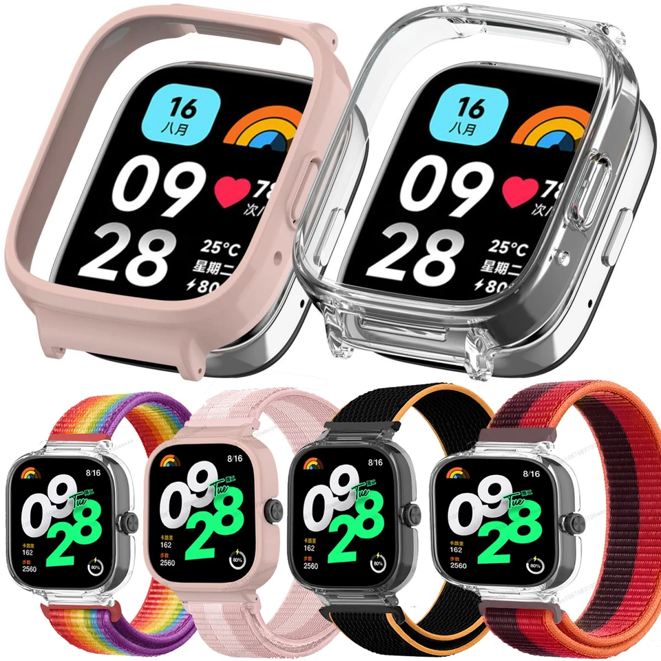 WatchBand+puzdro pre Redmi Watch 4 3 2 1 Náramok Sport Nylon náramok zápästia zápästia Mi hodinky 3 aktívne náhradné inteligentné doplnky