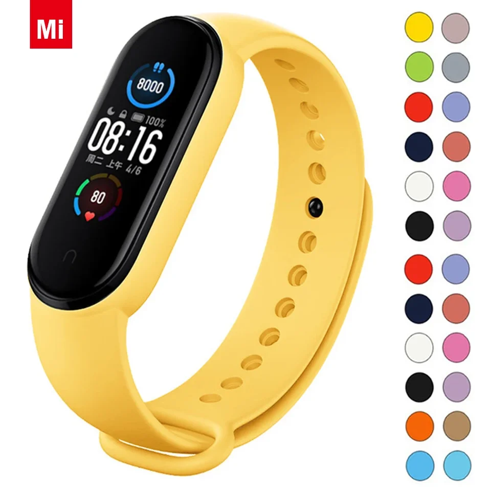 WatchBands for Xiaomi Mi Band 7 Náramok Silikónový náramok Miband 5 6 NFC Náhradné náhrady Pulsera Sport Correa Mi Band 7 6 3 4 5 Strap