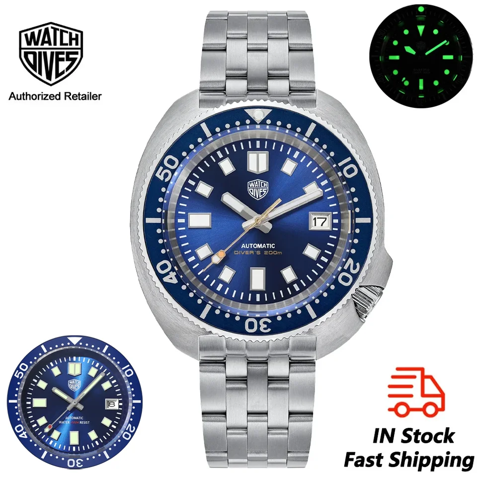 WatchDives WD6105 Watch NH35 Pohyb 300 m nepremokavý zafírový krištáľový náramok CRISTWATCH