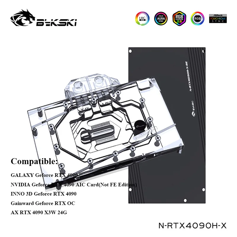 Water Cooler pre Nvidia (Non Fe Edition), Inno 3D, Galaxy, Gainward GeForce RTX 4090 AIC VGA Block, N-RTX4090H-X
