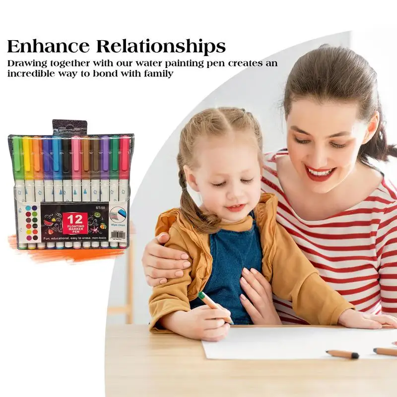 Watercolor Brush Markers 12x na báze vodného maľby pre deti Marker Todardový marker nekreslenie výkresu netesná rýchla sucha