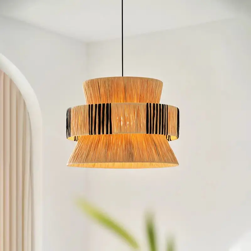 Weave Slaw Pendant Light Homestay Wabi Sabi Hanging Lamp Rattan Art Bedroom Japanese Dekoratívne reštaurácie Lampa penzión