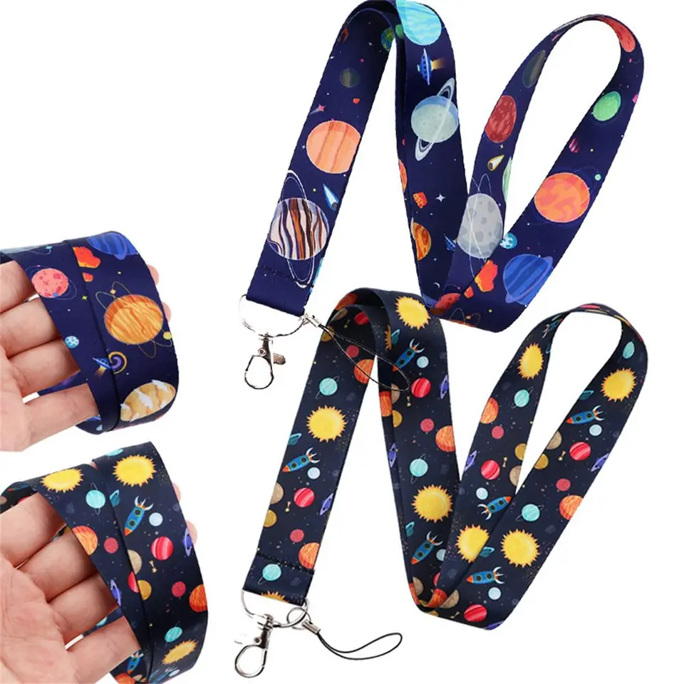 Webbings Ribbon Telefón zavesenie lano solárne systémy Lanyards Saturn Venus Art Print Earth Sun Sun Moon krk popruhy planéta Planet Planet Stuha