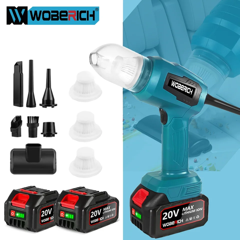WeBerich 10KPA Wireless Car Vysávač 6 v 1 Nabíjateľný výkonný domáci automobil Odstráňte roztoči