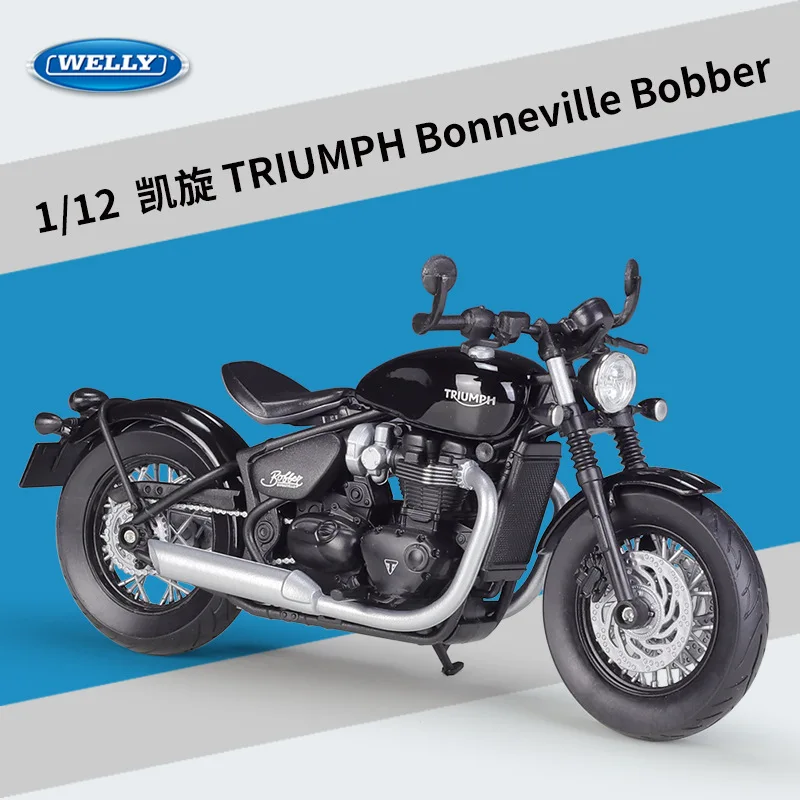 Welly 1:12 Triumph Bonneville Bobber Mock-up zliatiny Motocyklový model hračiek darček