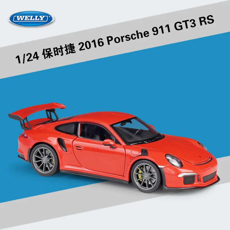 Welly 1:24 2016 Porsche GT3 RS Športové auto simulácia zliatiny zliatiny automobilový model hračiek zbierka Darci