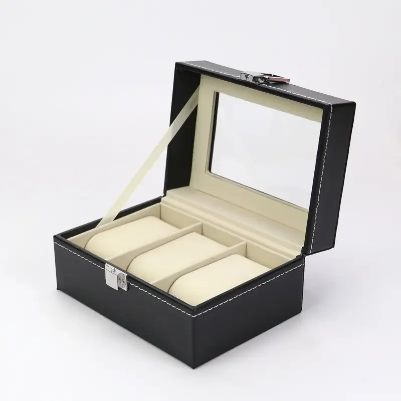 Wellzone Classic PU Watch Box 2/3/4/5/6/10/12 Slots Leather Wristwatch Display Case Organizer Box
