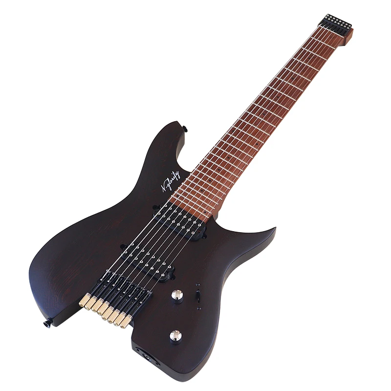 Wenge Wood Body 8 Struka bezhlavá elektrická gitara 30 palcov bezhlavá gitara pražená javorový krk