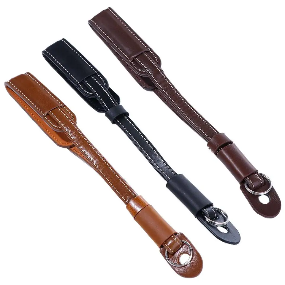 Wennew DSLR Camera Wrist Ručne remienok Pu Leather Lanyard pre digitálny fotoaparát čierna hnedá káva
