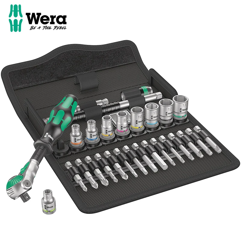 WERA 05004016001 8100 SA 6 ZYKLOP Metric Speed ​​Rachet Socket Set 28 kus 1/4 ”Drive