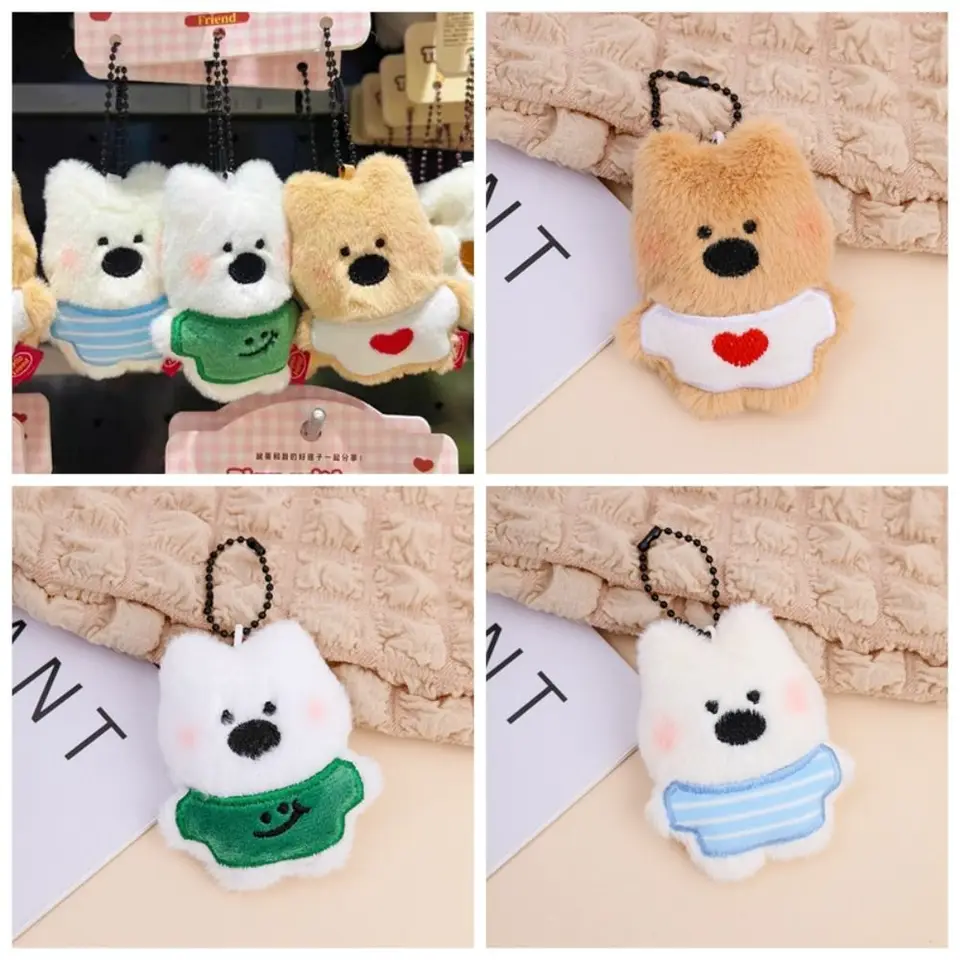 West Highland White Terrier White Puppy Plush Pendant Bag Petndant Fľdate plyšové bábiky Cartoon Key retiazka mäkké kúzla plyšová hračka