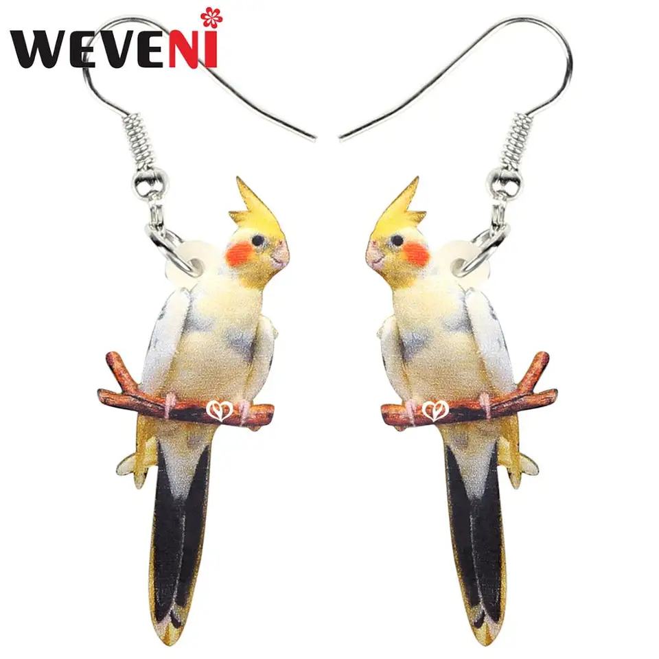 Weveni akrylové roztomilé kohúty vtáky Bird náušnice veľké dlhé dangle kvapky módny dizajn šperky pre ženy dievčatá dospievajúci kúzla veľa darček