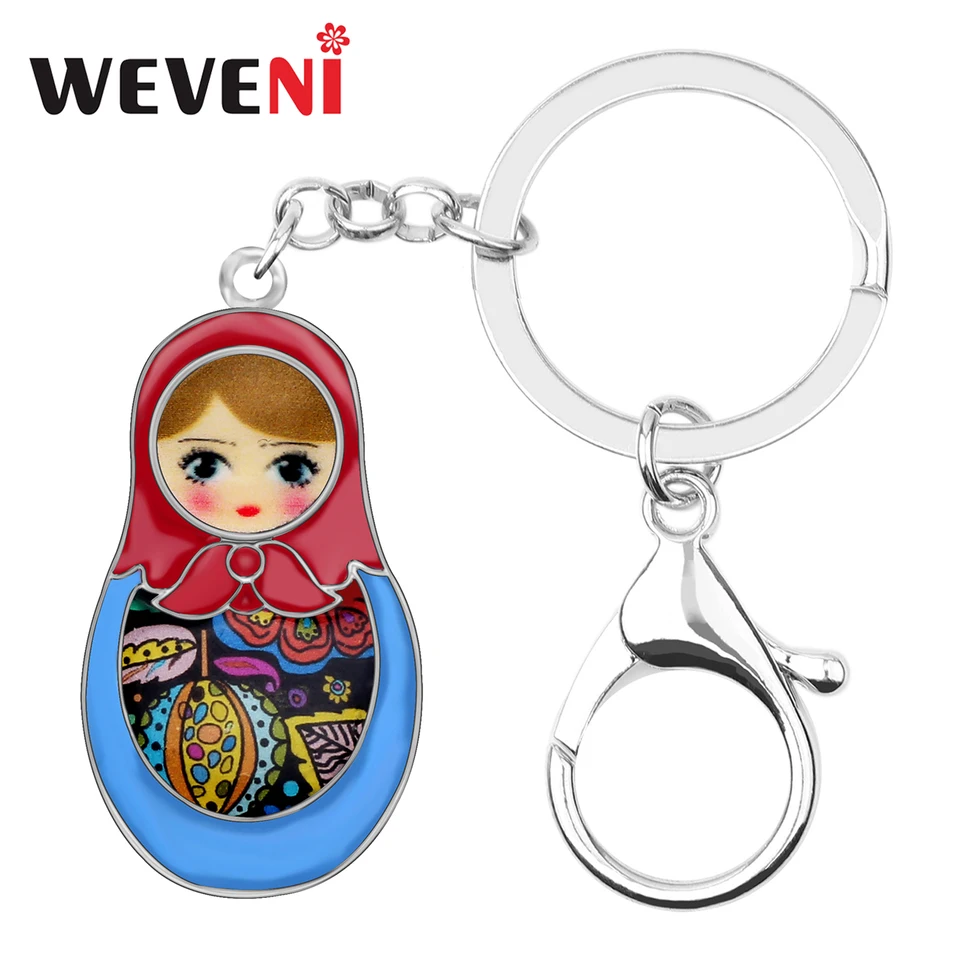 Weveni zliatina zliatiny matryoshka ruská bábika Key reťazec kľúča prsteň karikatúry suvenír