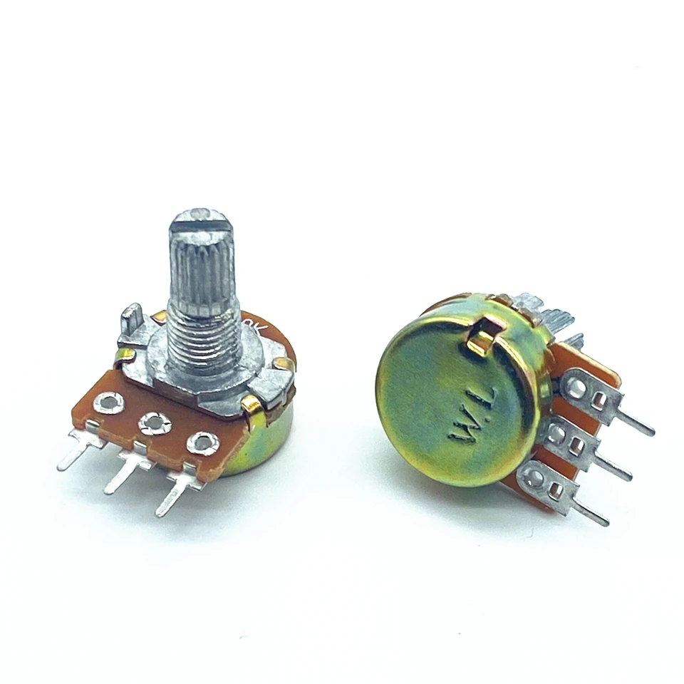 WH148 lineárny potenciometer 15 mm hriadeľ s matičkami a podložkami 3pin wH148 B1K B2K B5K B10K B20K B50K B100K B250K B500K B1M