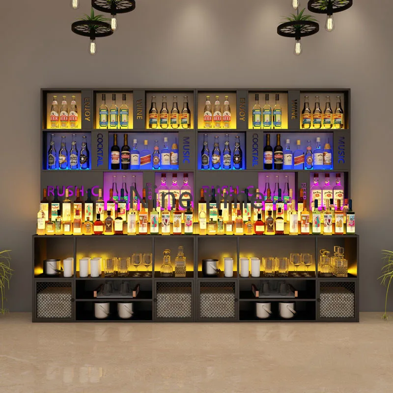 Whisky Metal Wines Cabinets Maloobchodná obývacia izba pivnica Liquor Bar Cabinet Wall namontovaná reštaurácia Botellero Vino Domáci nábytok