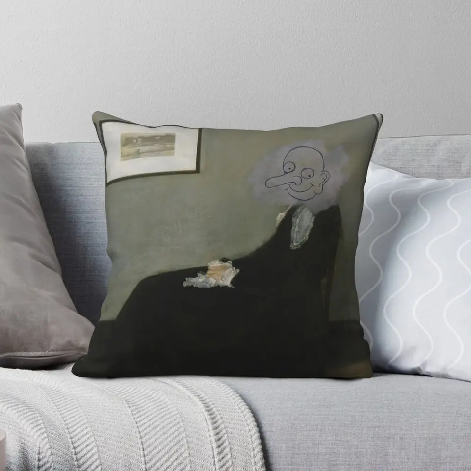 Whistler Mother Square vankúš Poliesty Polyester Linen Velvet Creative Zip Decor Hrot vankúš v vankúšu vankúšový kryt vankúš