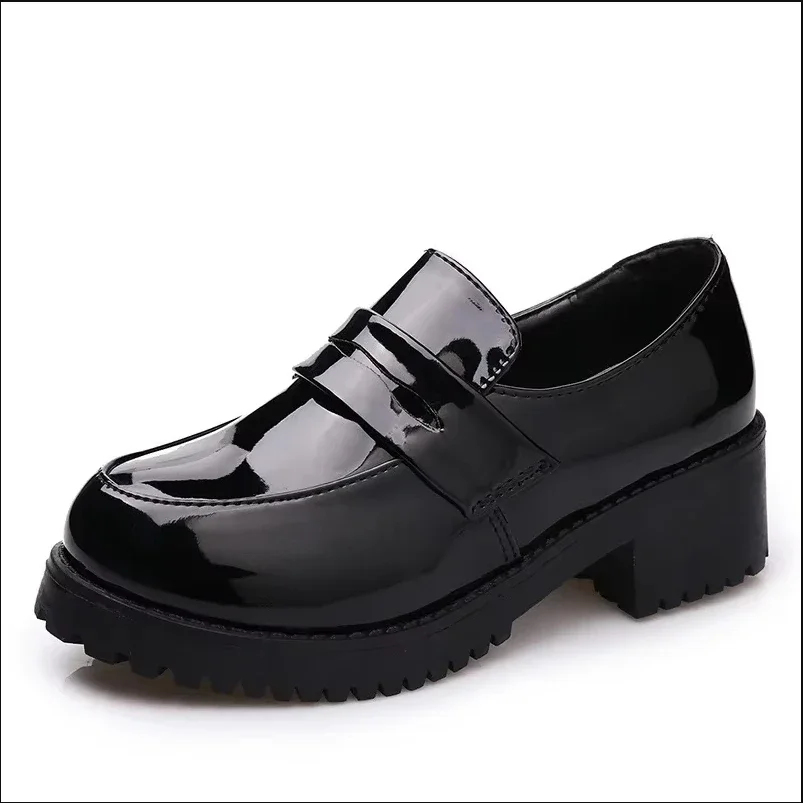 WhoHoll Cute Lolita Girl Dámske topánky topánky topánky okrúhle prsty kožené topánky japonská stredná škola uniforma kawaii anime cosplay