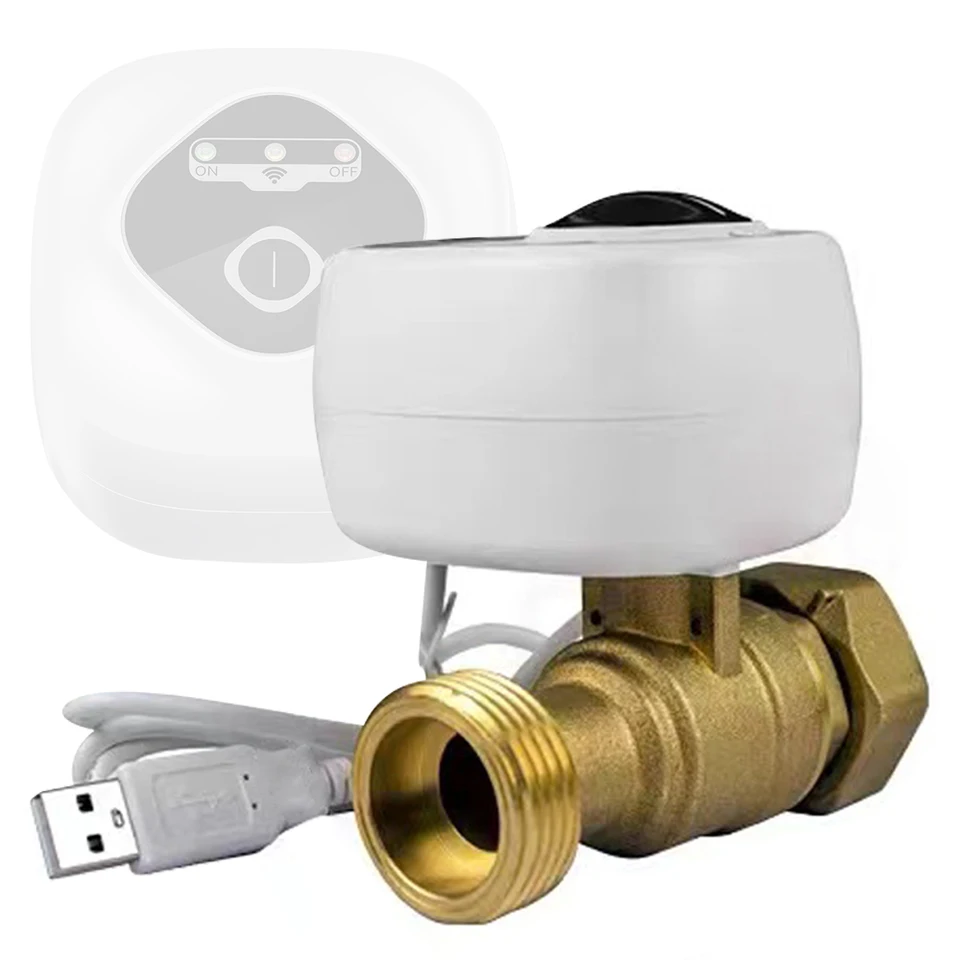 WiFi inteligentný guľový ventil Automatický vodný vypínací ventil podpora aplikácie Control/3 Načasovacie režimy/alarm úniku vody a plynu