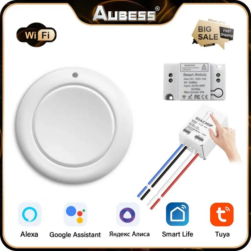 WiFi Mini Switch TUYA SMART LIFE APP TLAČKA SPÍSKA SVETLO ROZPOČENIE RF 433MHZ PARLE PANEL DIY Relé Modul časovač Google HOME Alexa